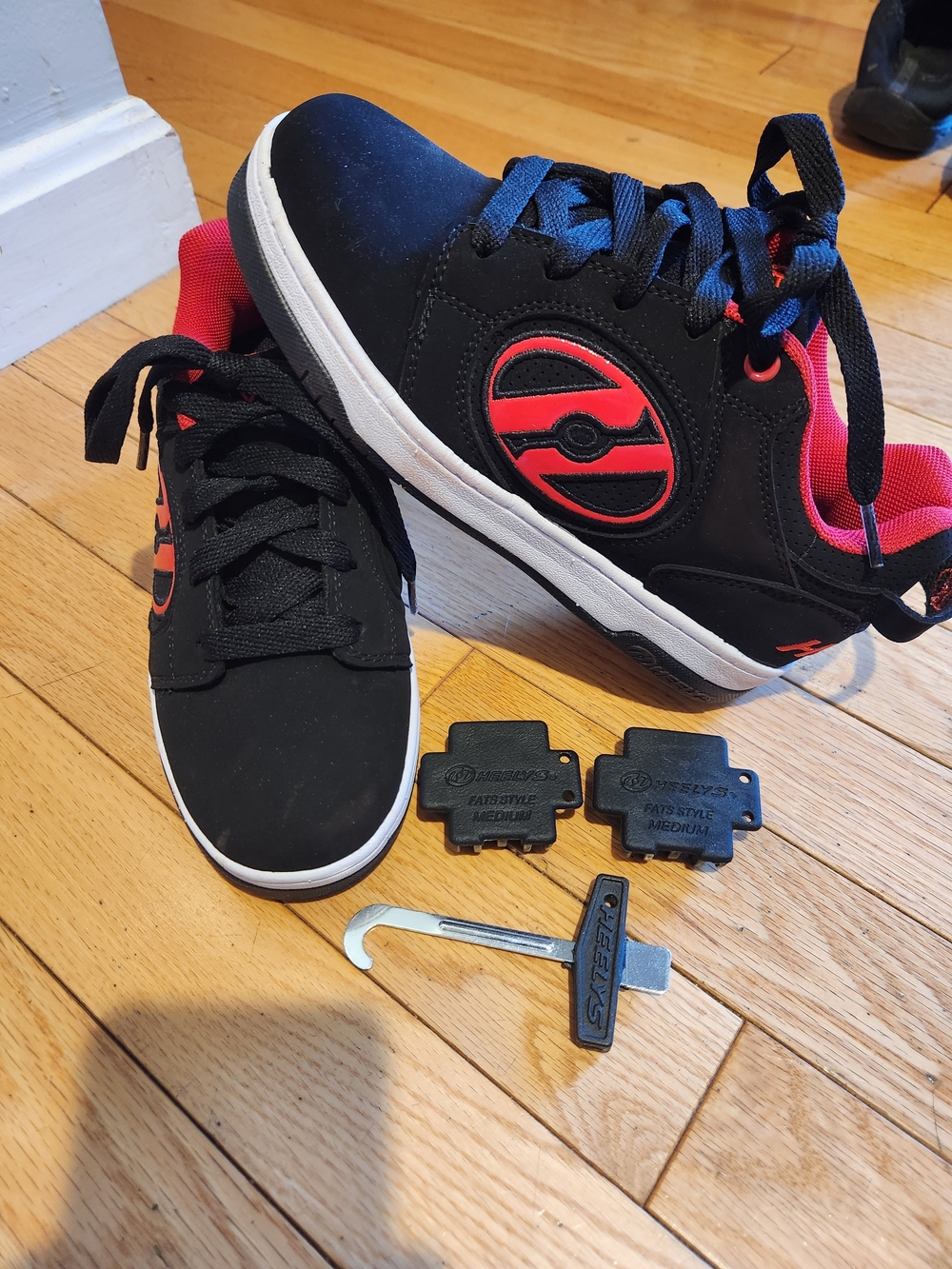 Heelys Black and Red Kids Heeled Skate Sneakers